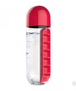 Bouteille d&rsquo;eau avec boîte à pilules