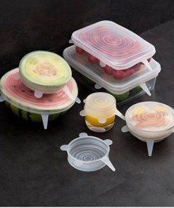 Couvercle en Silicone alimentaire à 6 pièces réutilisables