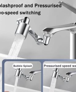 Tête de Pulvérisateur Universelle à Rotation de 1080 °, Bras de Lavabo Robot, Robinet, Mode Touriste,